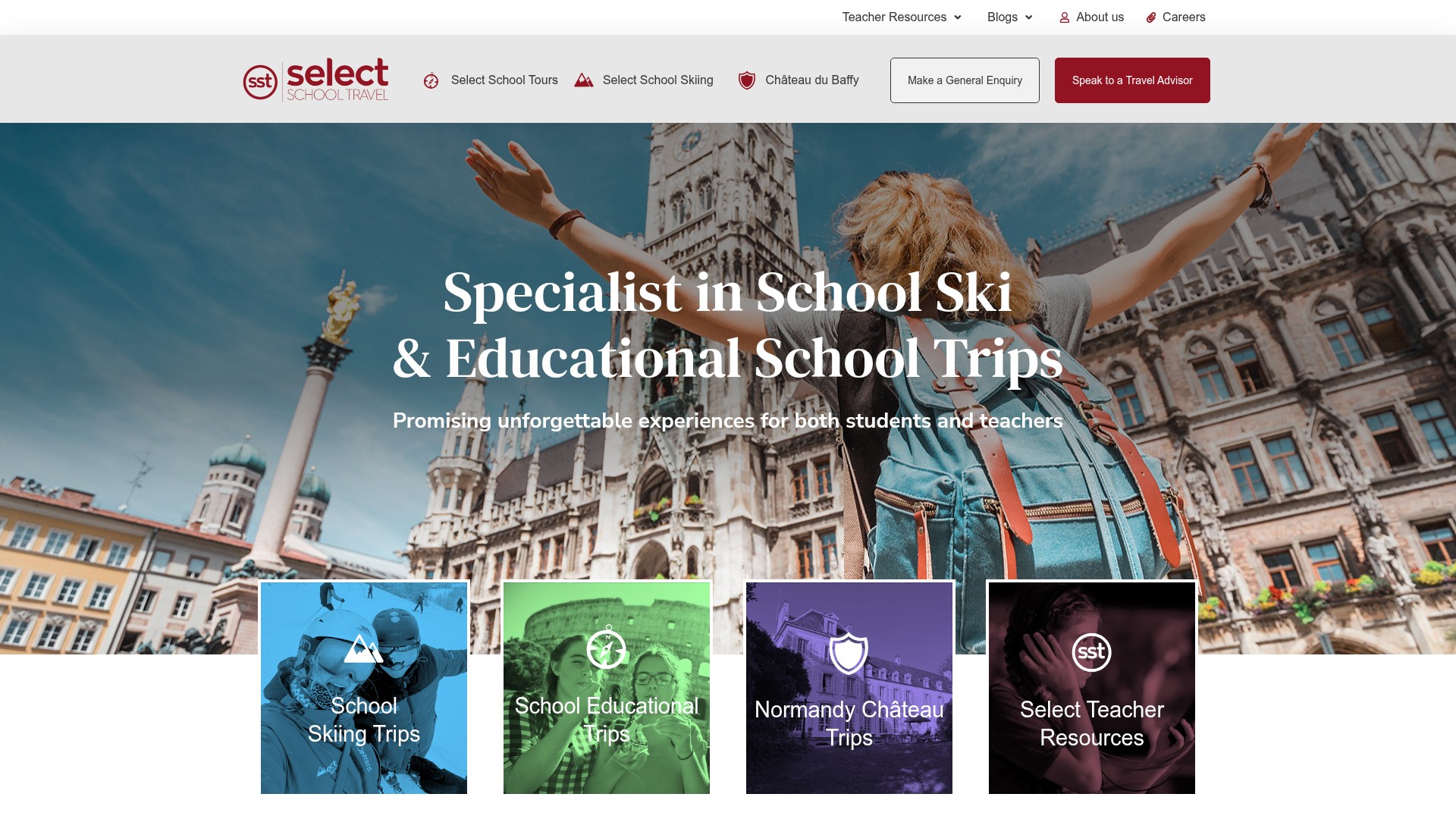 Select School Travel website